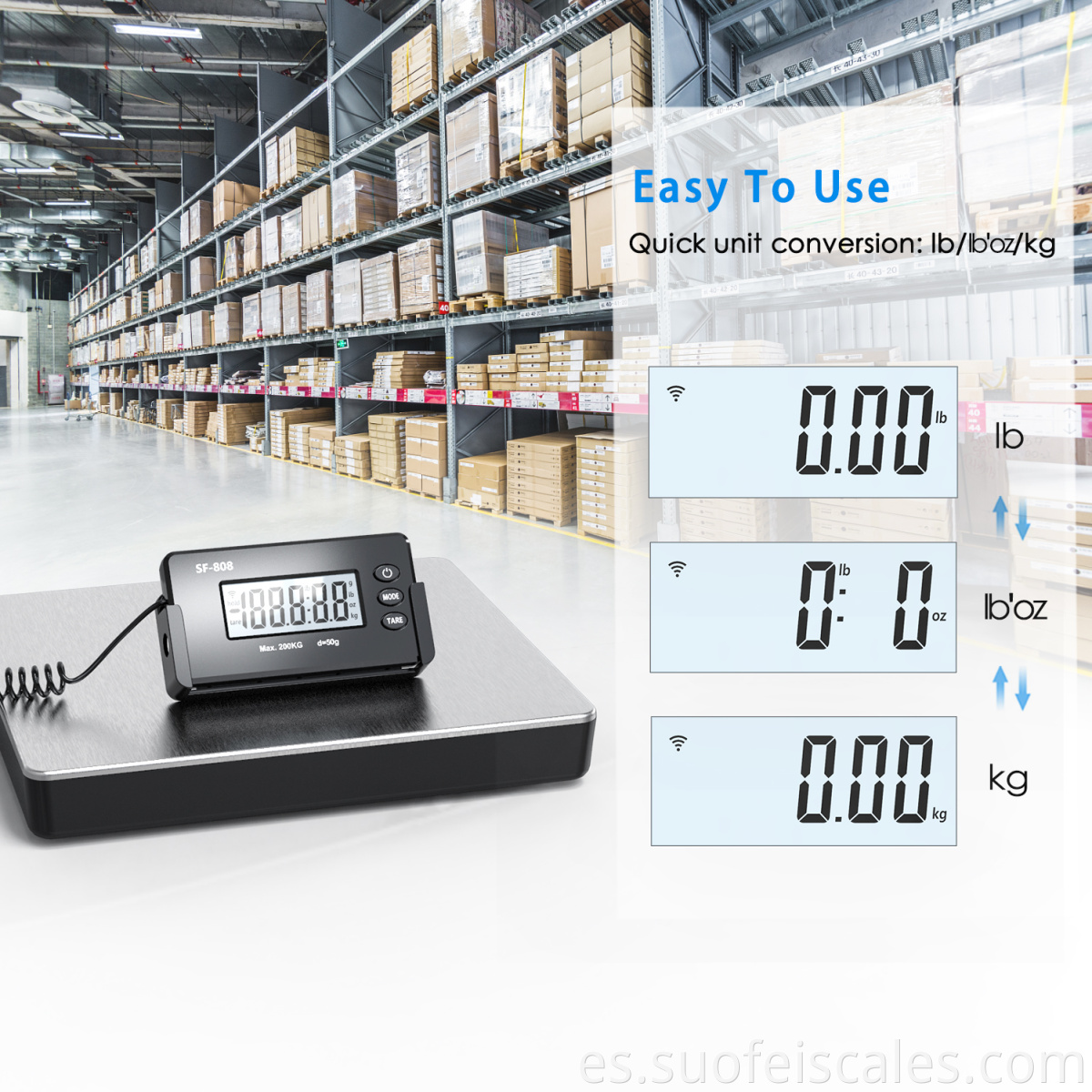 440 lb/200 kg x 50g escala postal digital escala de peso electrónico pesado